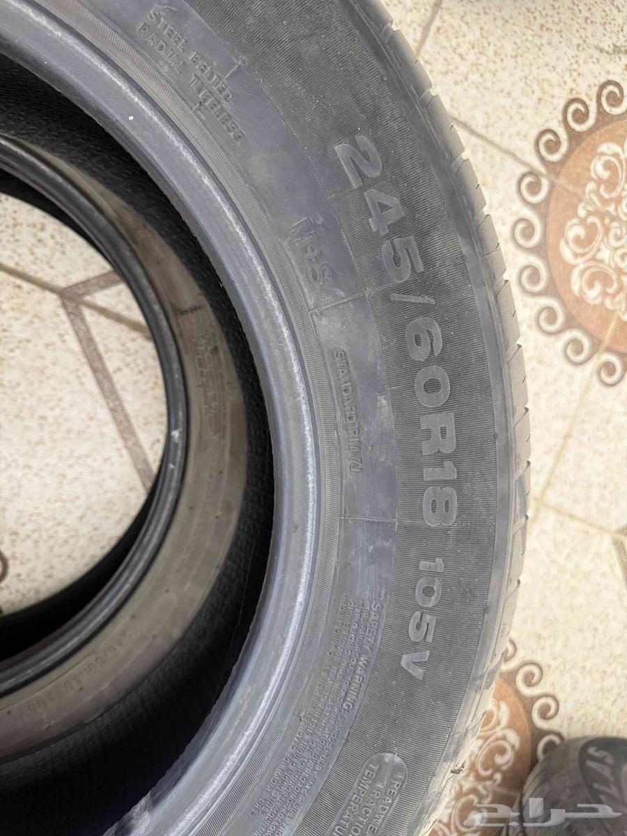 كفرات قياس 245 60 18 نص عمر بحاله جيده ولا رقعه صناعه تايلند64422680722306111