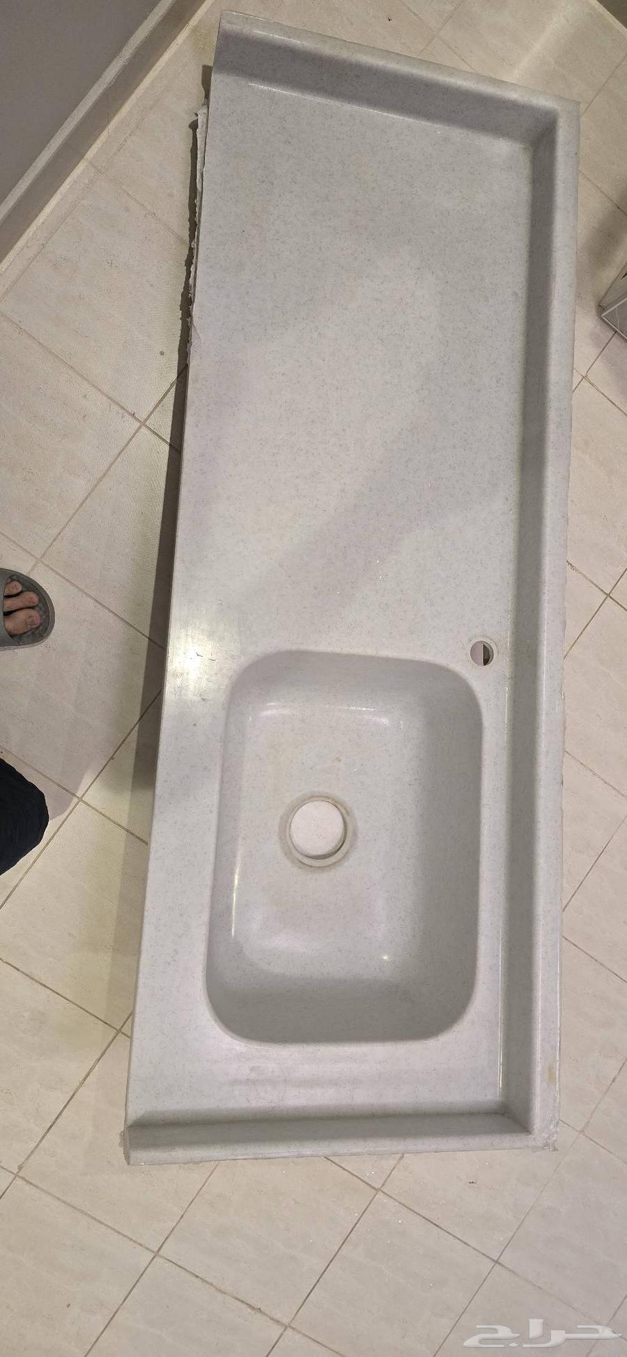 حوض مجلي مطبخ رخام صناعي شبه جديد64258215382403110