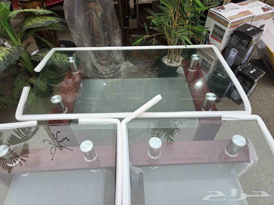 لبيع طاولات زجاج 3 قطة جديدة بالكرتون64226758232322111
