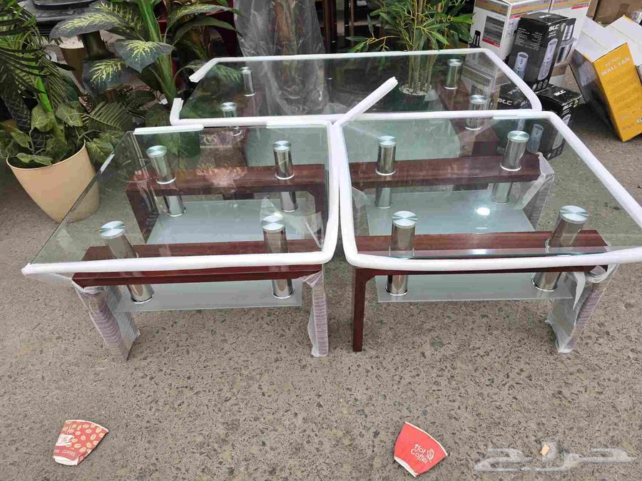 لبيع طاولات زجاج 3 قطة جديدة بالكرتون64226758232322113