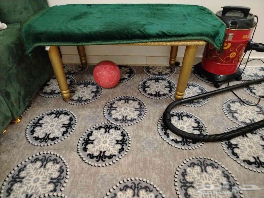 كنب زاويتين اخضر ورمادي نضيف جدا64359981033730114