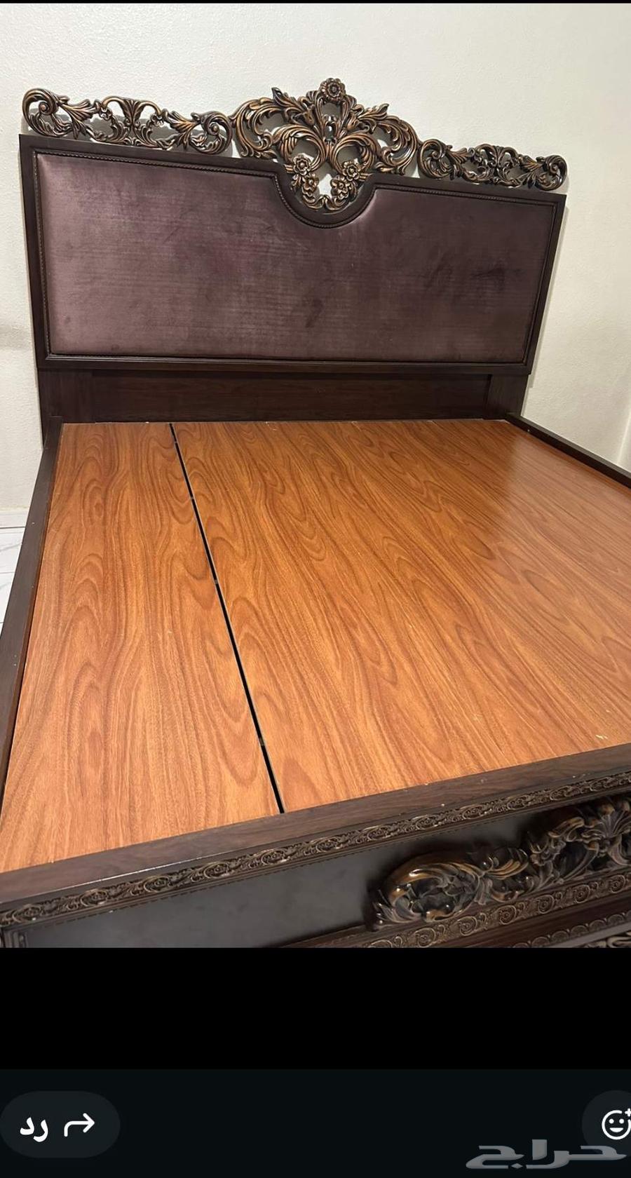 غرفه نوم شبه جديده للبيع خشب متين64358612781698113
