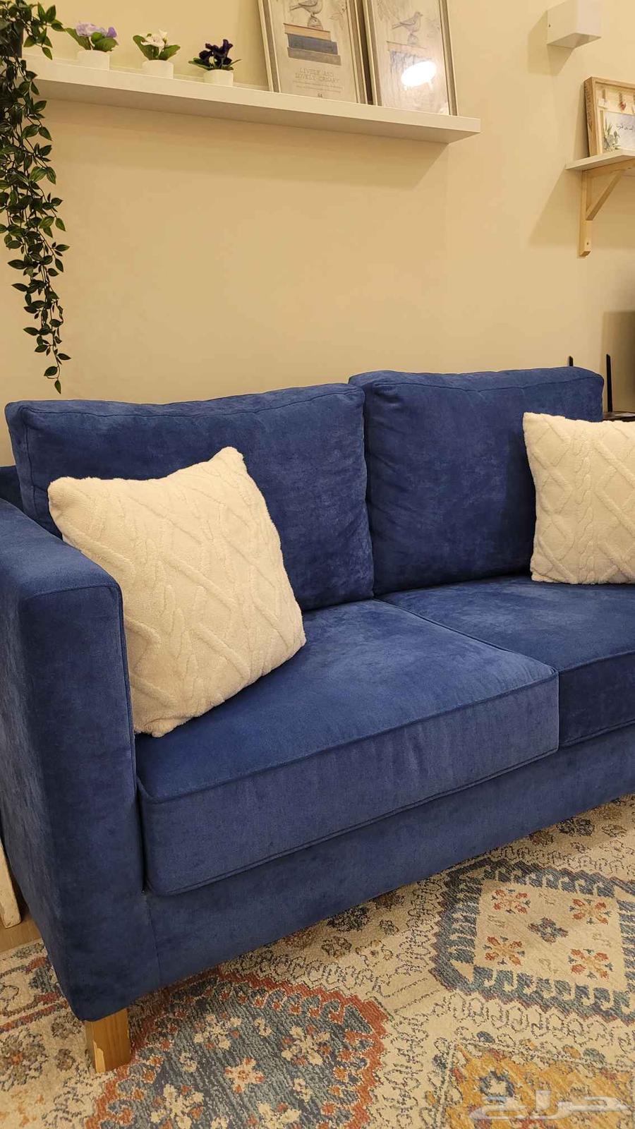 كنبة لون كحلي قماش شانيل64374171182723110