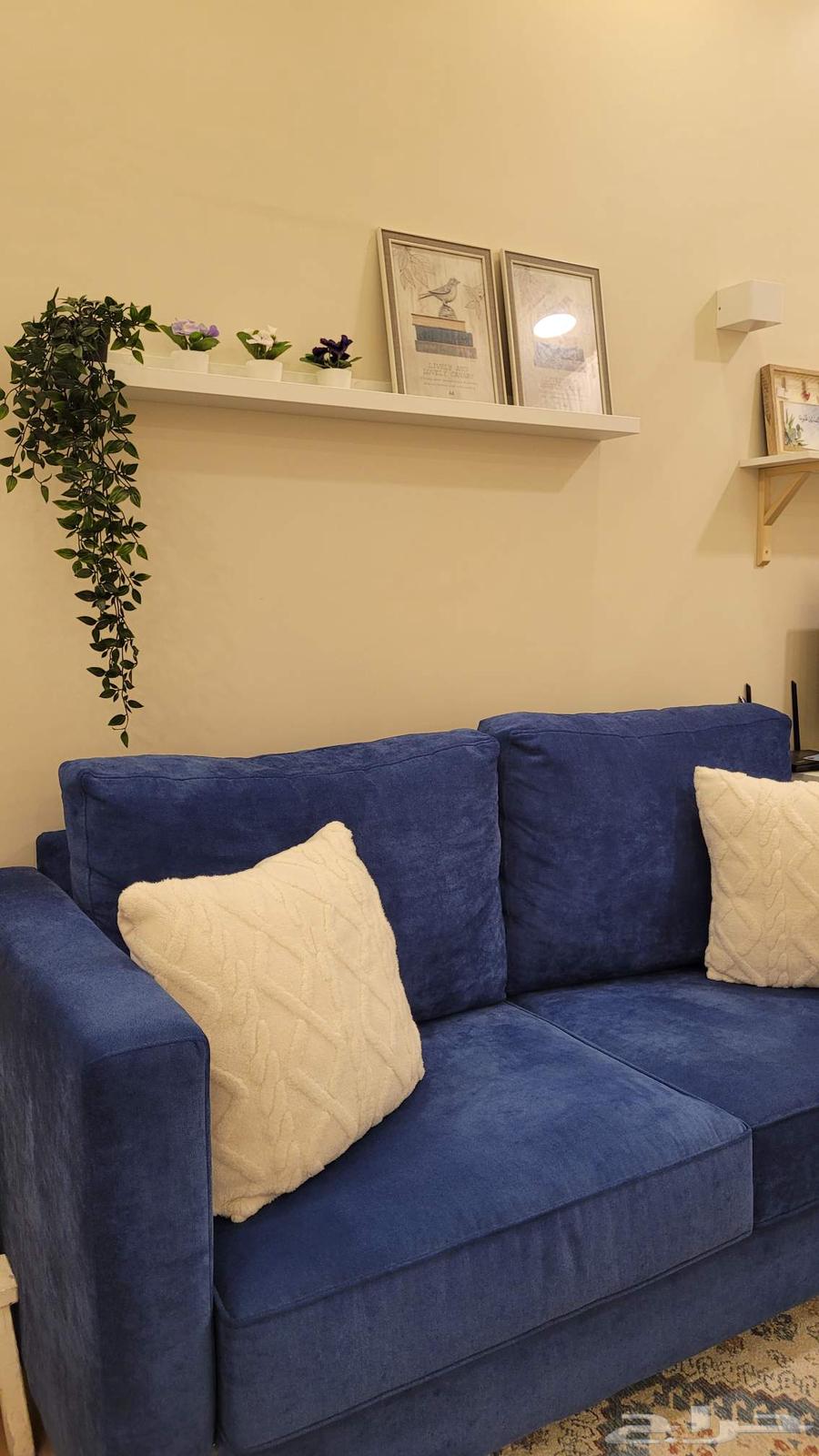 كنبة لون كحلي قماش شانيل64374171182723111