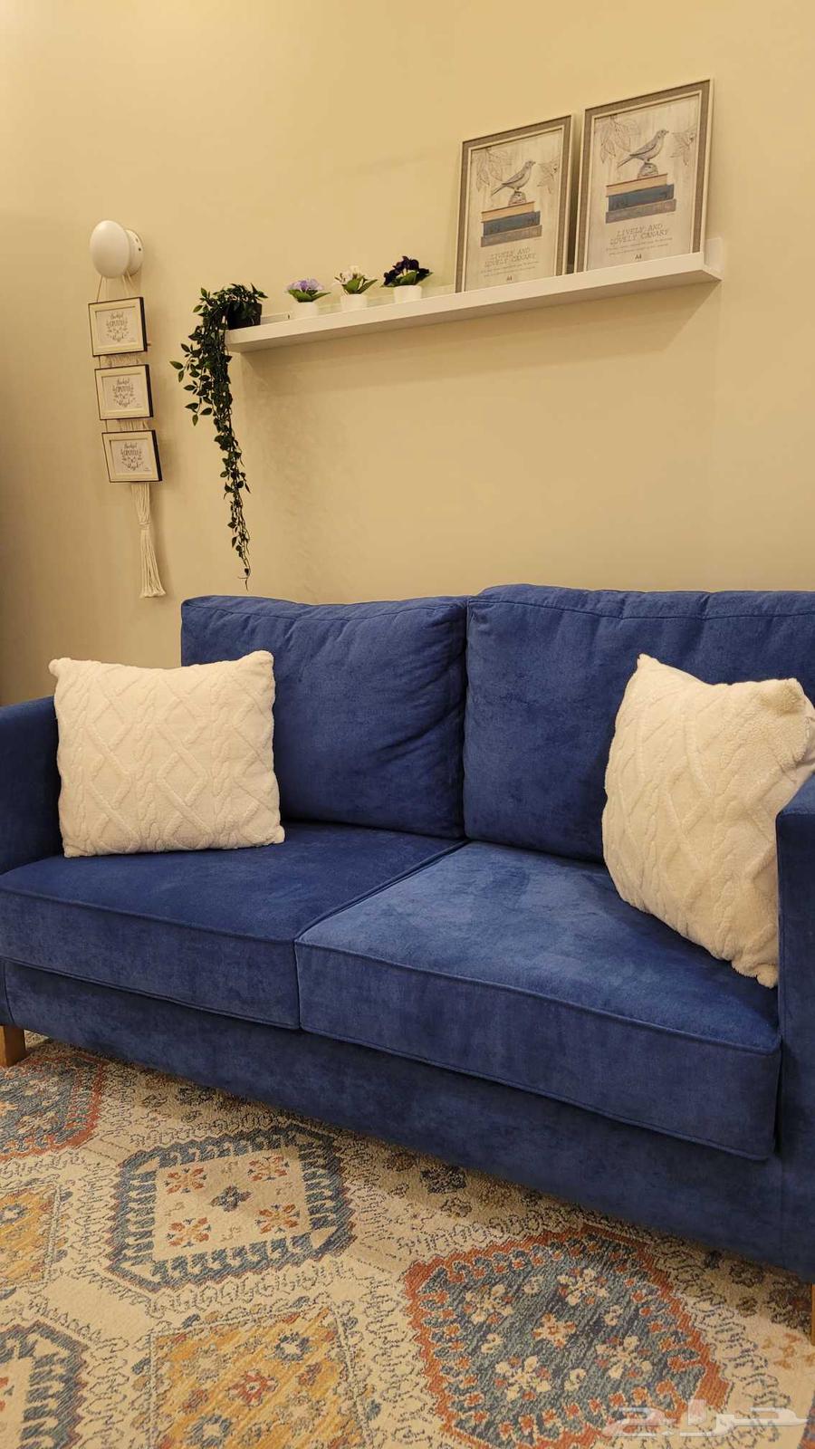 كنبة لون كحلي قماش شانيل64374171182723114