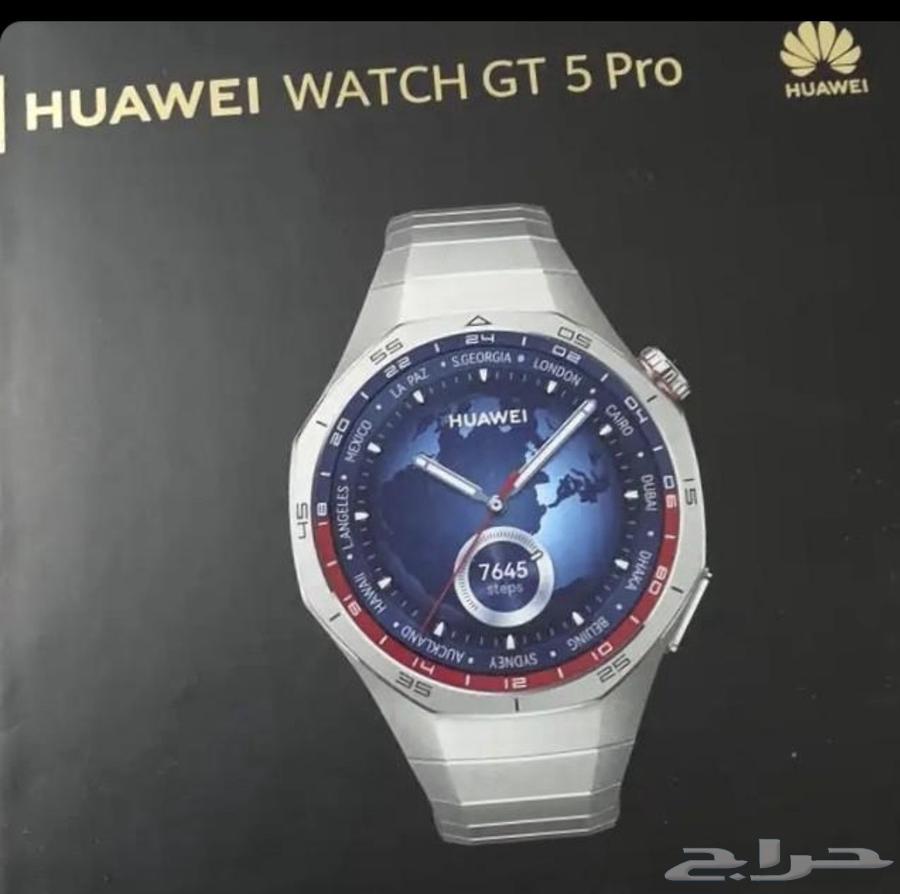 ساعة هواوي جي تي 5 برو تيتانيوم بحالة الجديده64377004507778110