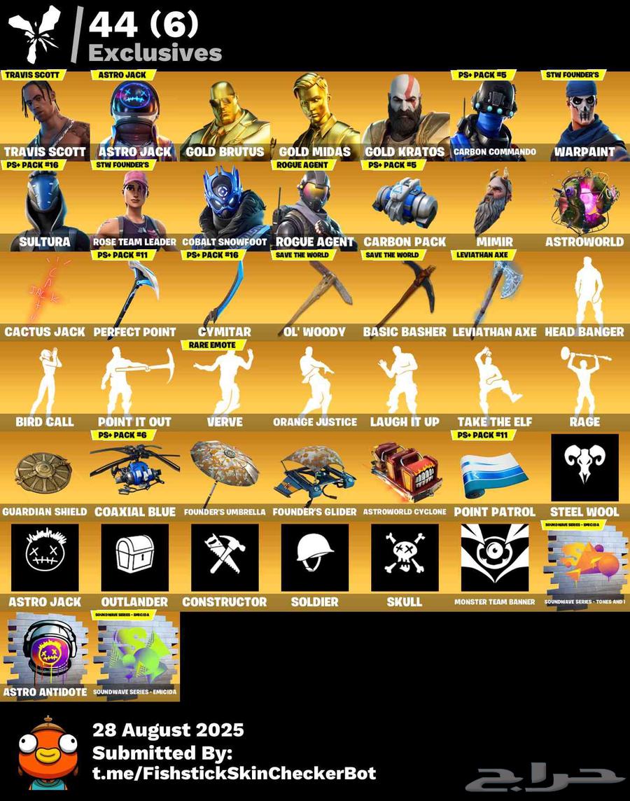 حساب ترافس كوت و اكس كريتوس للبيع. فورت نايت64368528436865110