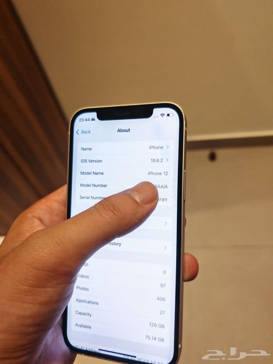 آيفون 12 بسعة 128 جيجابايت، لون أبيض، حالة جيدة64376974436226110