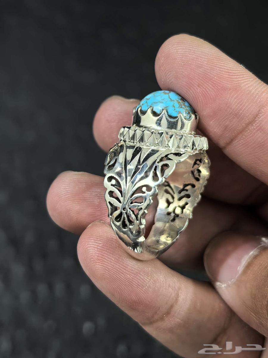 Silver Ring with Nishaburi Turquoise Stone (Abbasid H Craftsmanship)64377048992513110