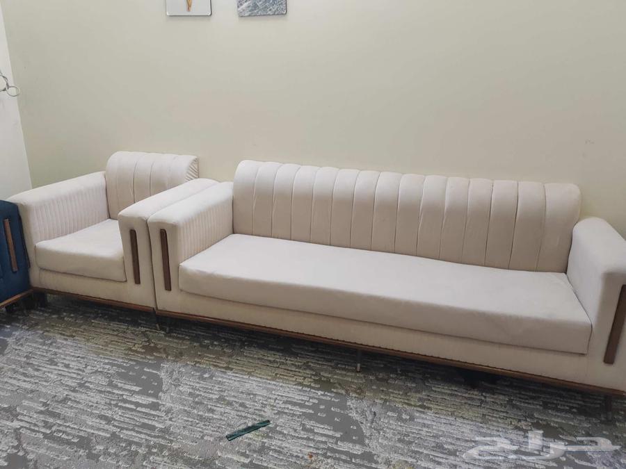 Sofa for urgent sale, 4 pieces, urgently sold in Al-Bahra Al-Amudi, patterned by Bin Laden, Old Mecca Road64369053792514110