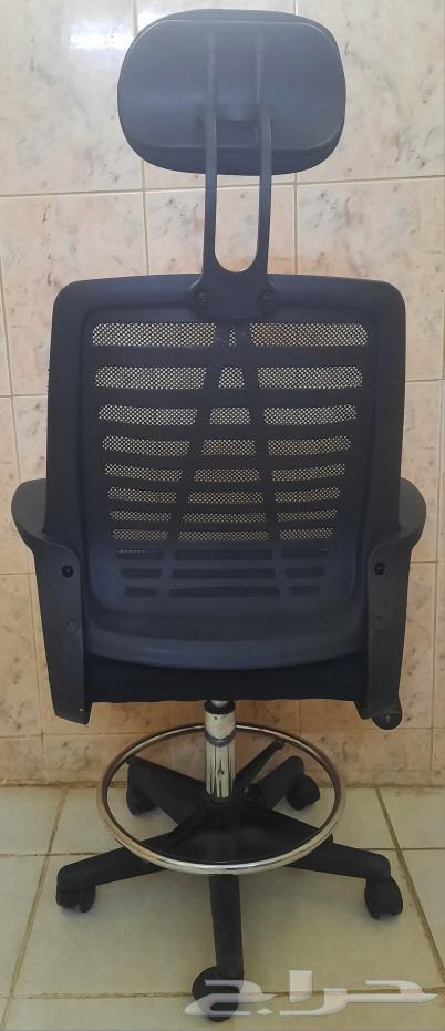 Office chair with fabric upholstery, height-adjustable with mobile base64373166045826111