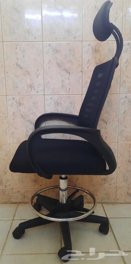 Office chair with fabric upholstery, height-adjustable with mobile base64373166045826110