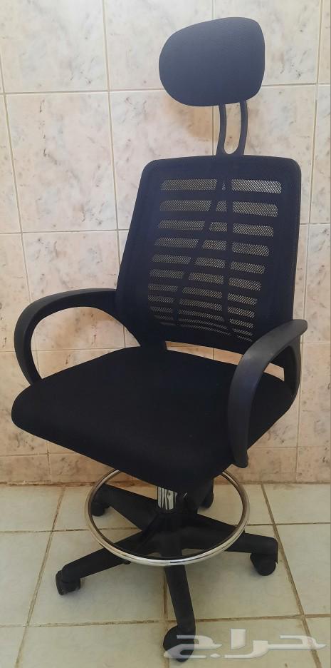 Office chair with fabric upholstery, height-adjustable with mobile base64373166045826114
