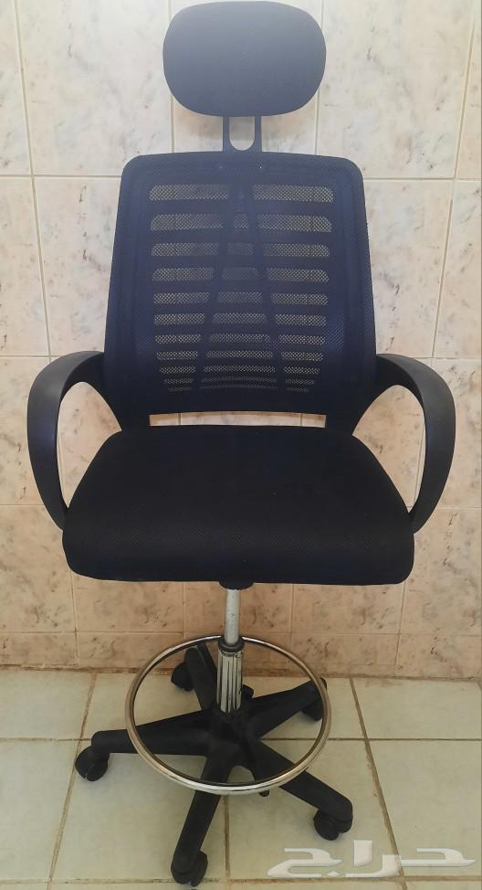 Office chair with fabric upholstery, height-adjustable with mobile base64373166045826112