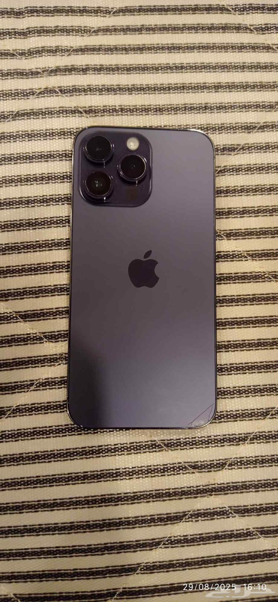 جوال ايفون 14 برو ماكس مقفل ايكلاود وخط بالشاشه ابيض64370280101634111