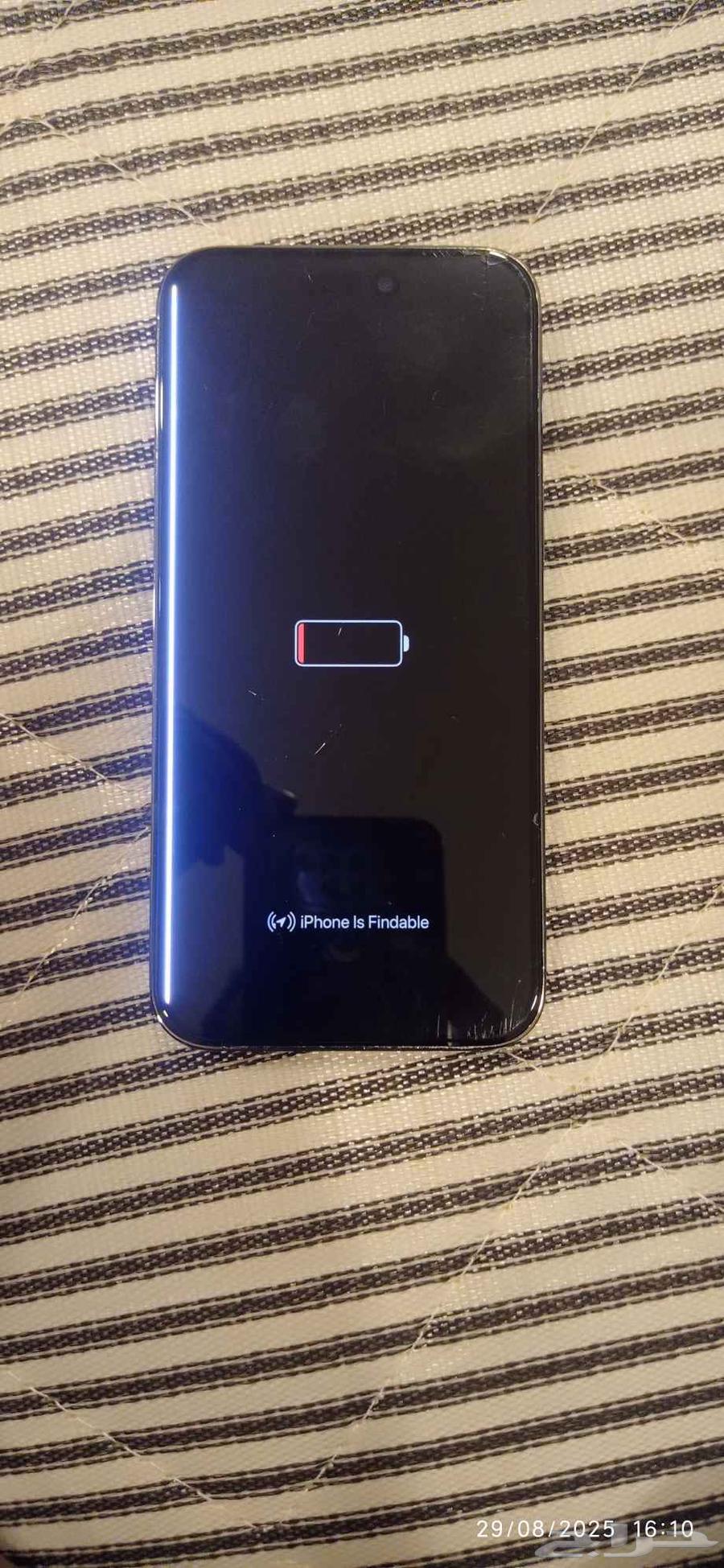 جوال ايفون 14 برو ماكس مقفل ايكلاود وخط بالشاشه ابيض64370280101634110