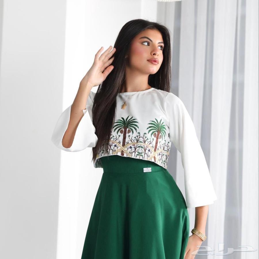 فستان بناتي او نسائي لليوم الوطني بشكل جديد رااقي64391632574211110