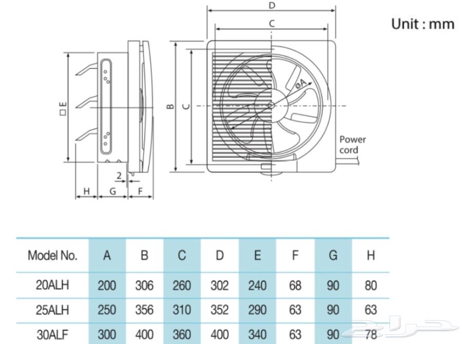 مروحة شفط جدارية شبك KDK 25ALH مقاس 30 30 شبه جديدة64386040422530113