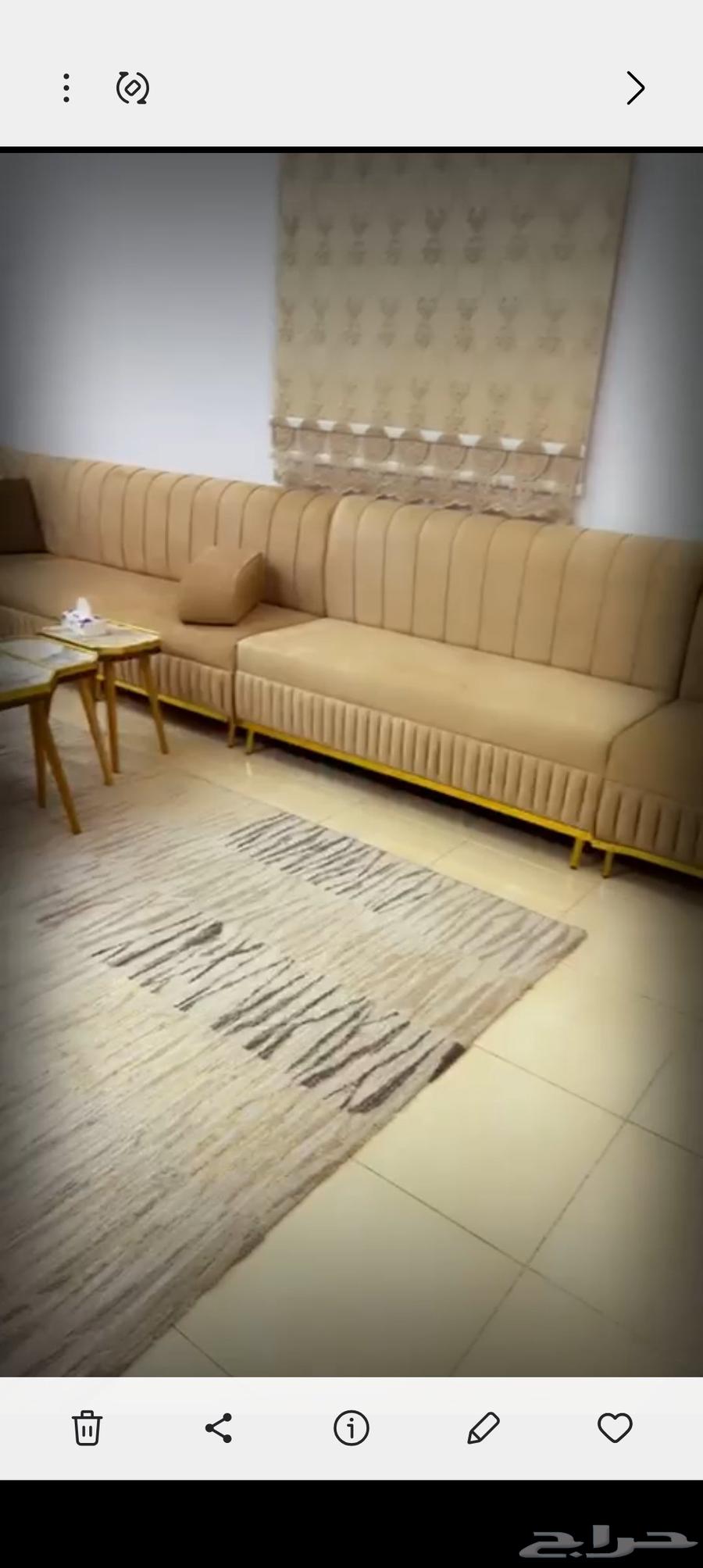 Sofa for sale with mattress, service tables, and curtain64374641661187111