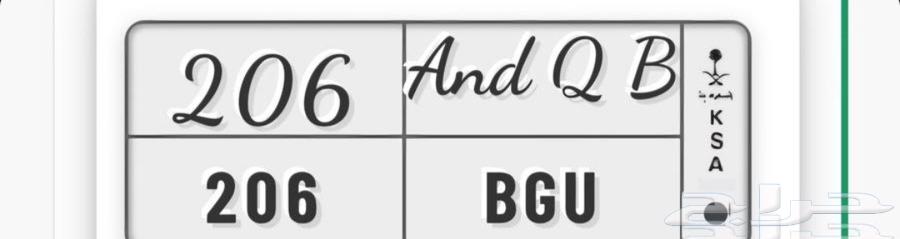 للبيع لوحة أرقام خاصة 206 BGU64523387146115110