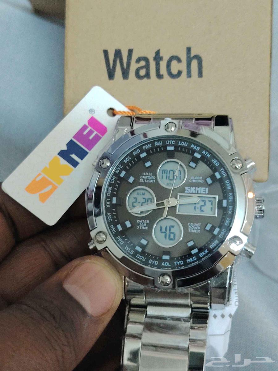 ساعة SKMEI دبل تايم ضد الماء وفيها إضاءة الساعة فخمة وثقيلة64382721337475111