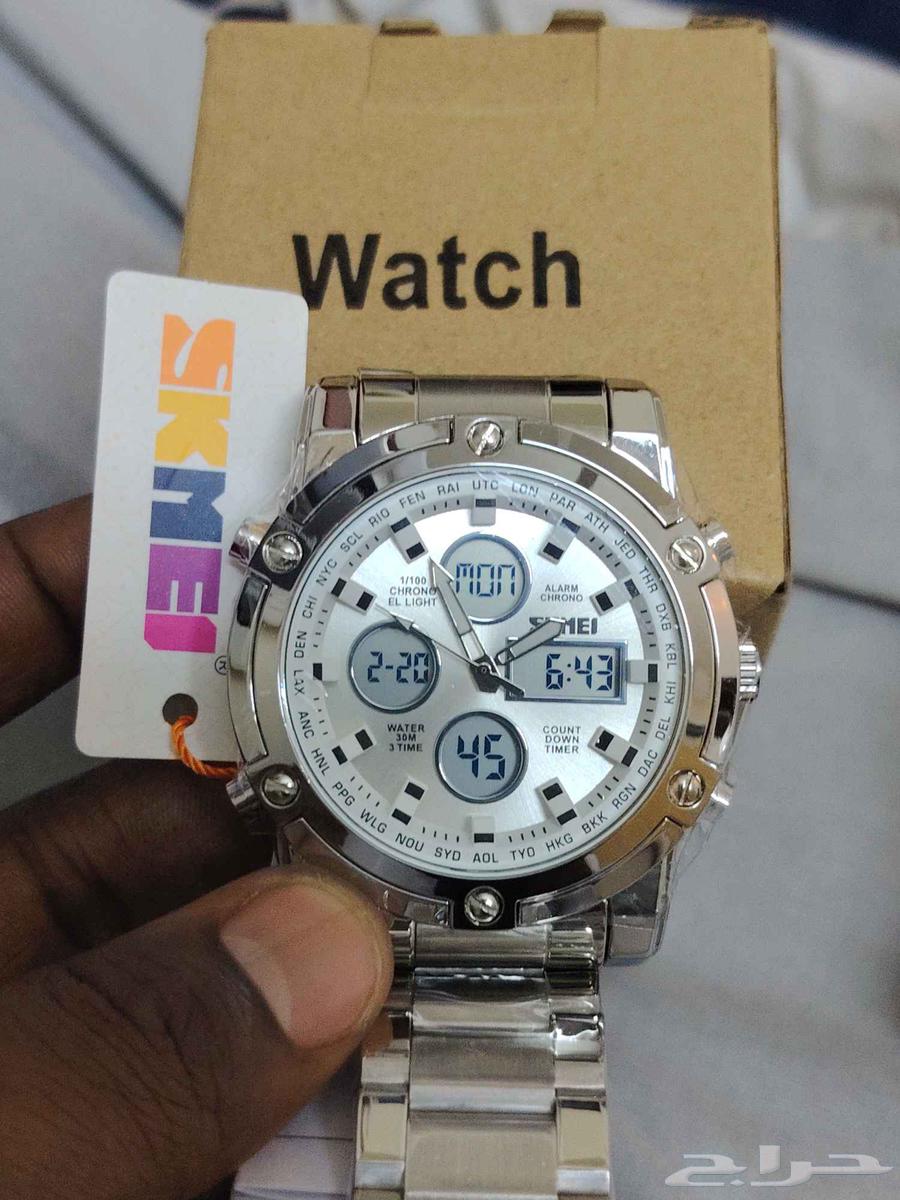 ساعة SKMEI دبل تايم ضد الماء وفيها إضاءة الساعة فخمة وثقيلة64382721337475110