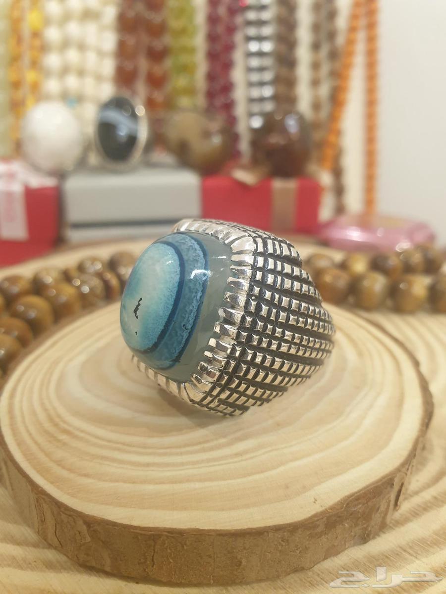 خاتم عقيق سليماني هندي قبه ازرق اطواق فاخر64383206422658112