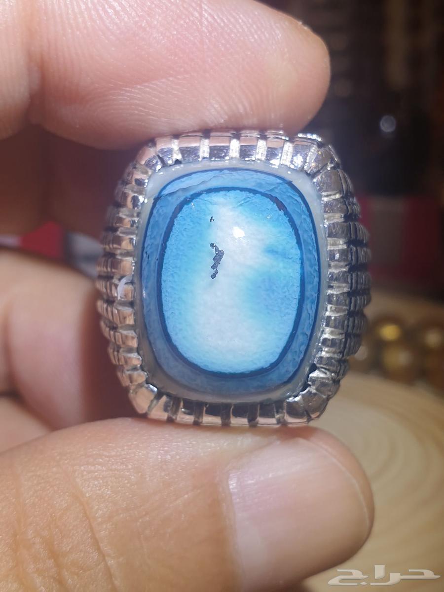 خاتم عقيق سليماني هندي قبه ازرق اطواق فاخر64383206422658111