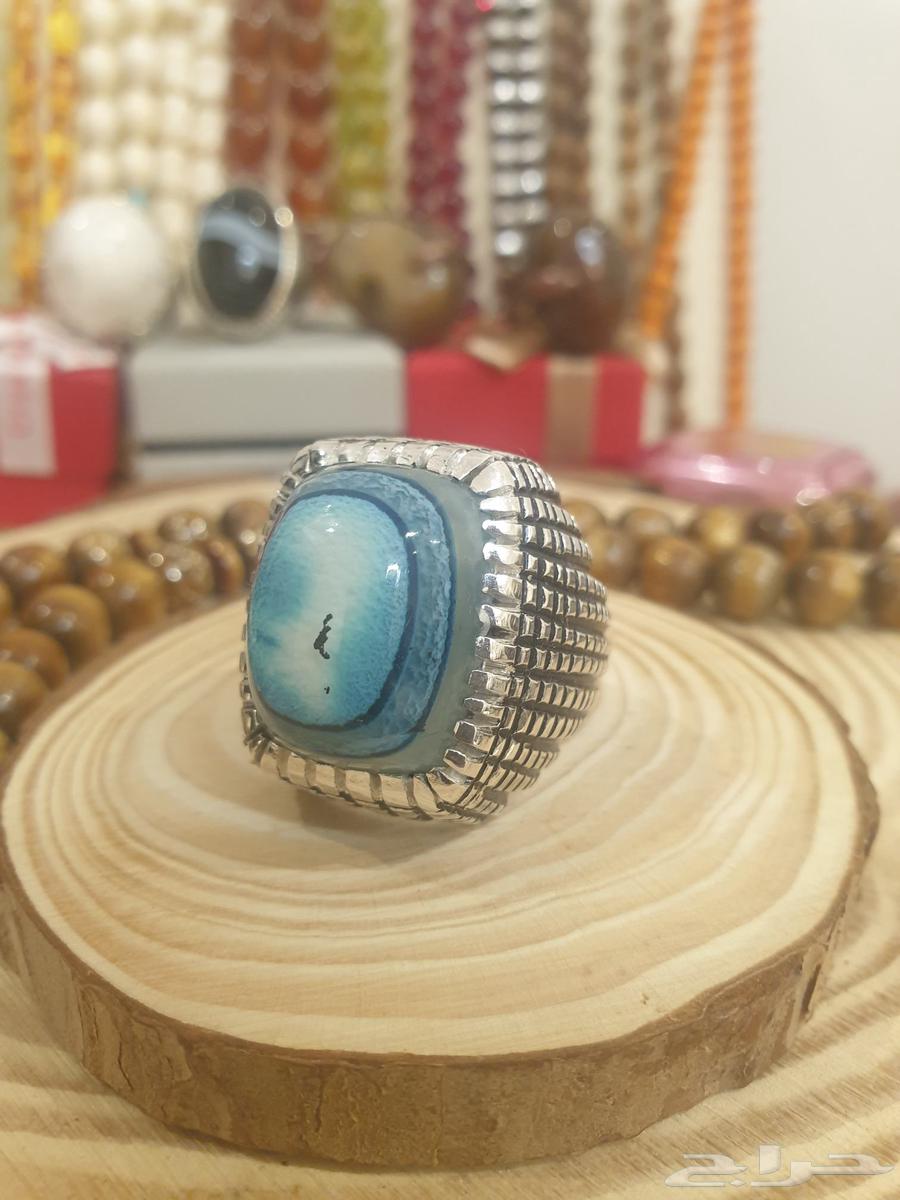 خاتم عقيق سليماني هندي قبه ازرق اطواق فاخر64383206422658114