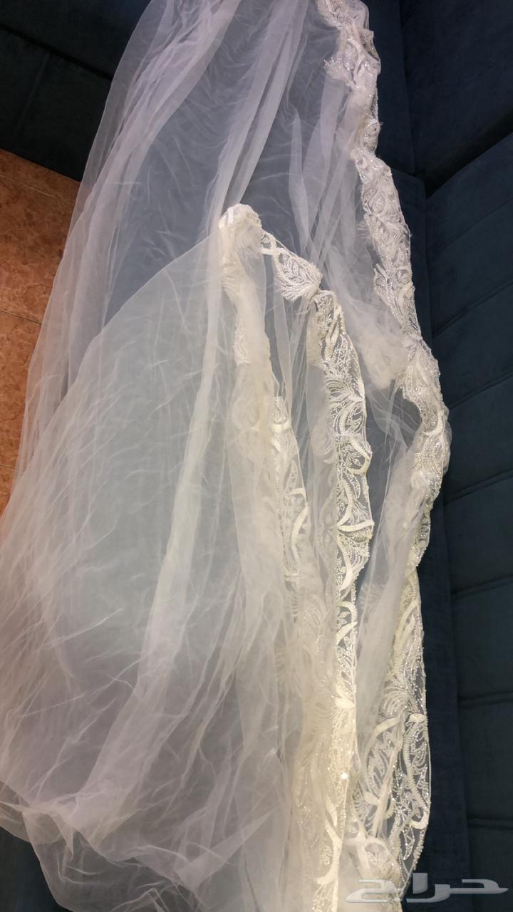 فستان زواج أو زفاف للبيع استعمال مره واحده مع أكمام خارجية64378746072963113