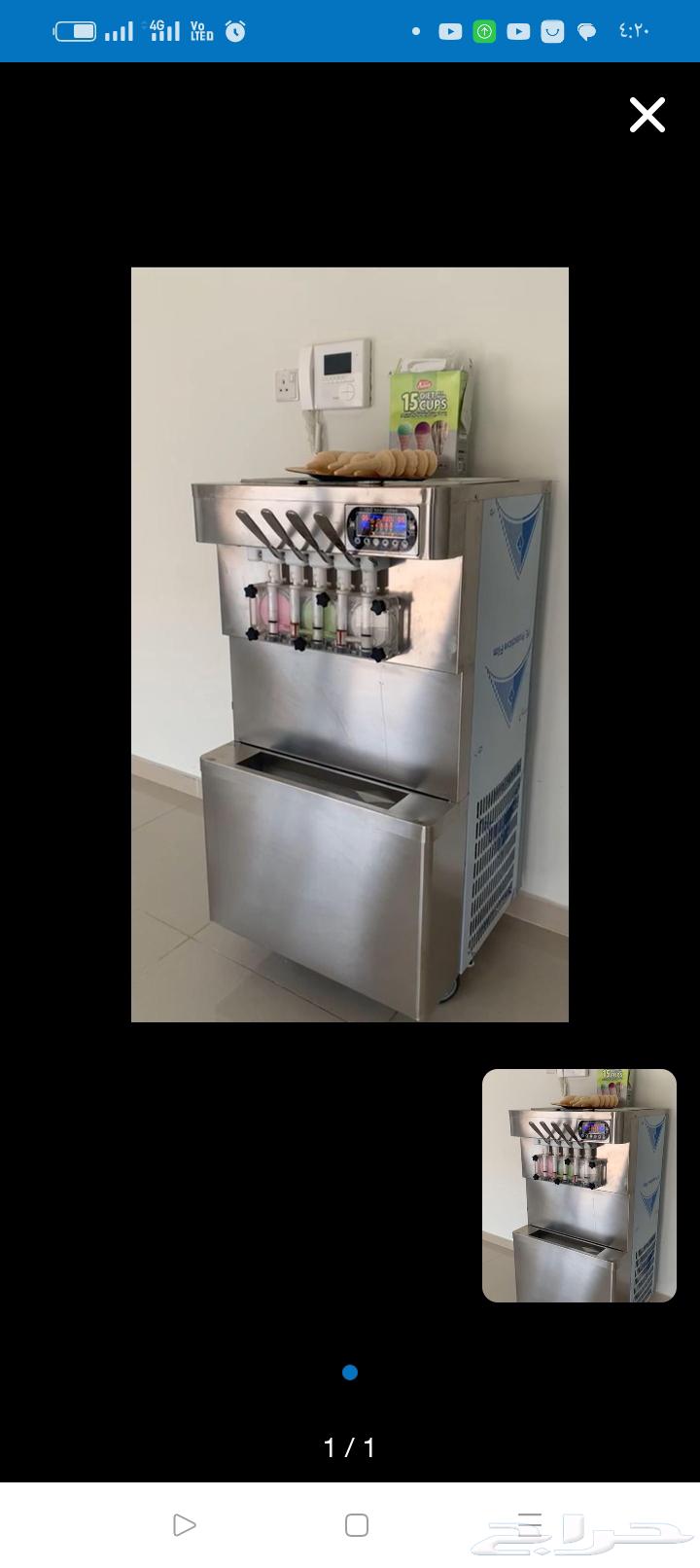الة ايسكريم 3حوض شبه جديده64384772577793110