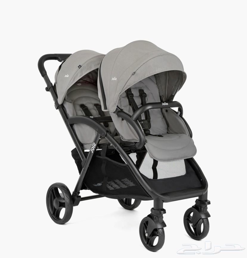 Gray two-seater stroller by Joy64379839168257110