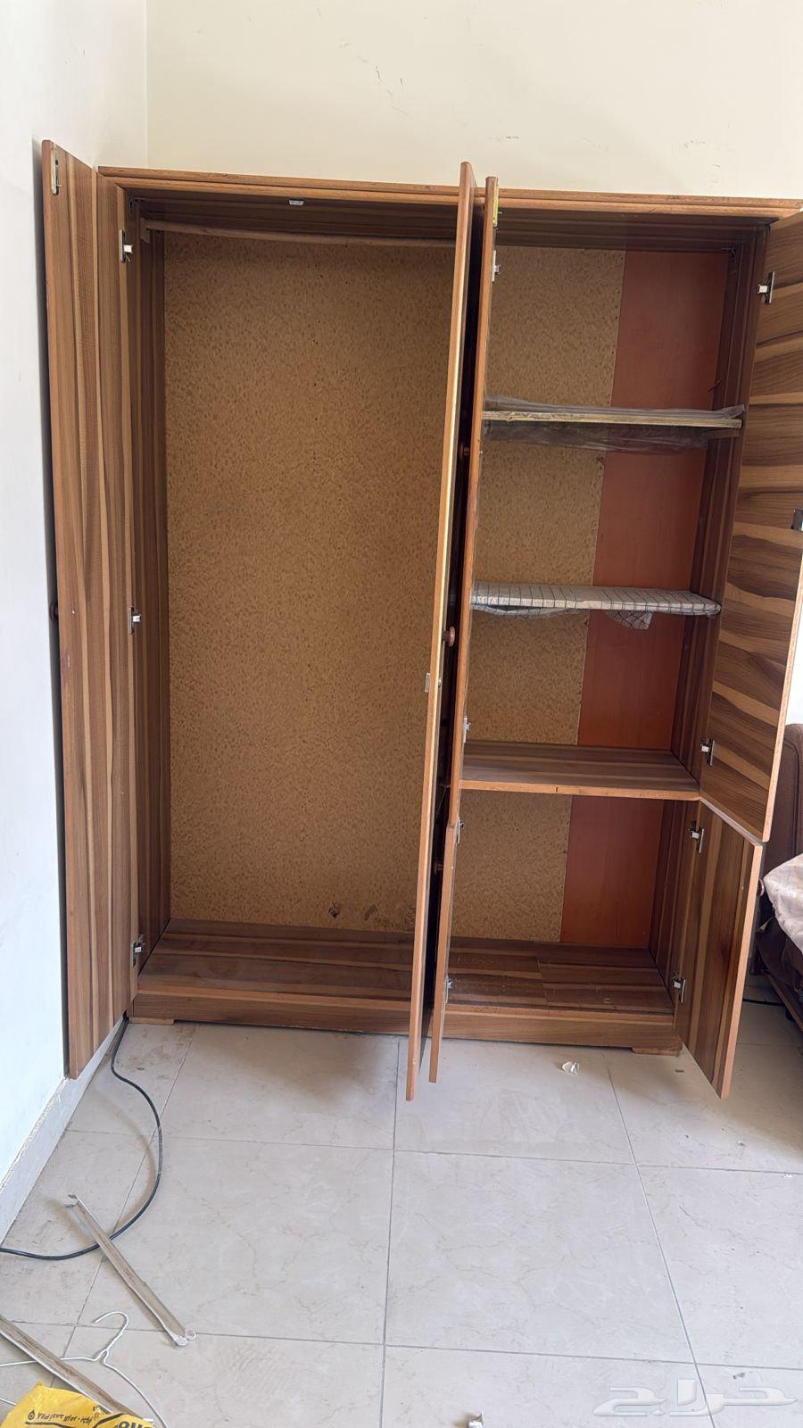 Items for sale (two-door iron wardrobe, 4-door wooden wardrobe, sideboard, and bed)64388880811393112