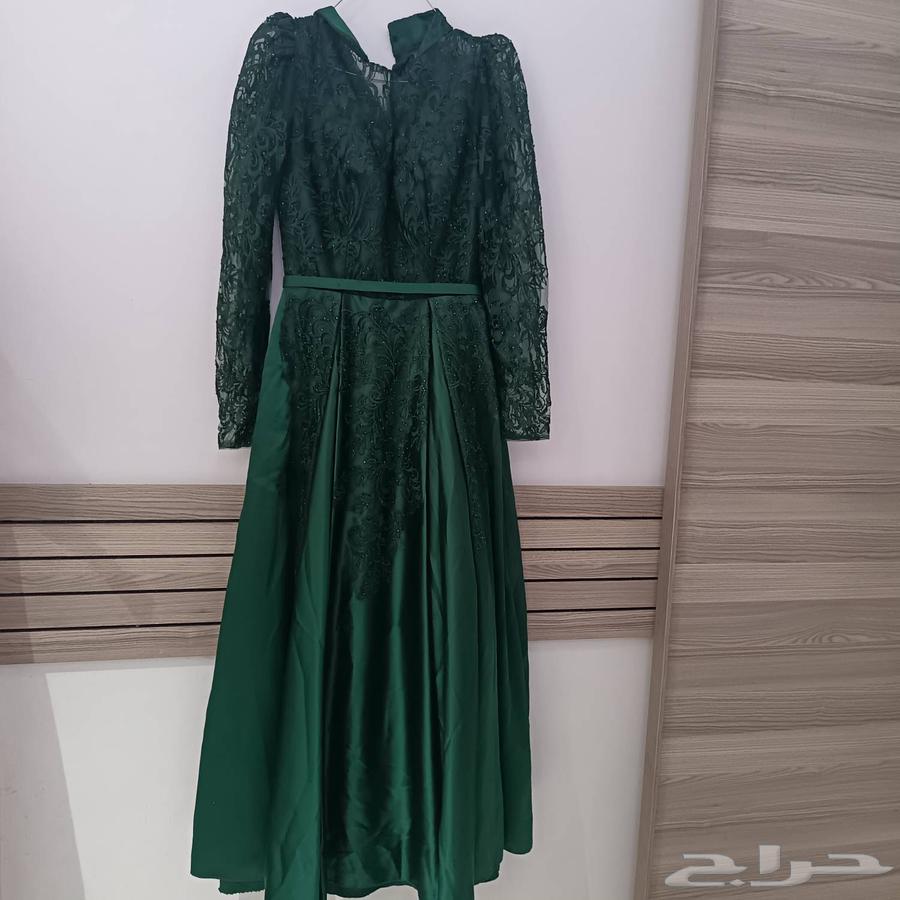 Green flowing occasion dress, pleated design, used once, small size and long64392800153346110
