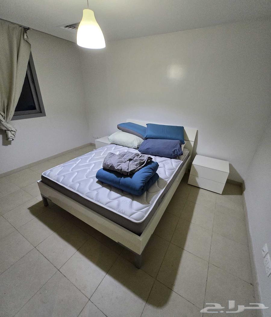 Bed with mattress for sale, two side tables 2000 SAR (modern)64398451497602111