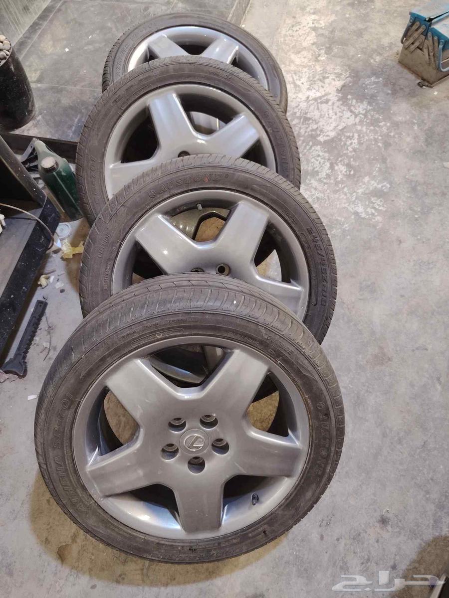جنوط لكزس ls 430 أصليه نظيفة وعليها كفرات جديدة64540680482817111