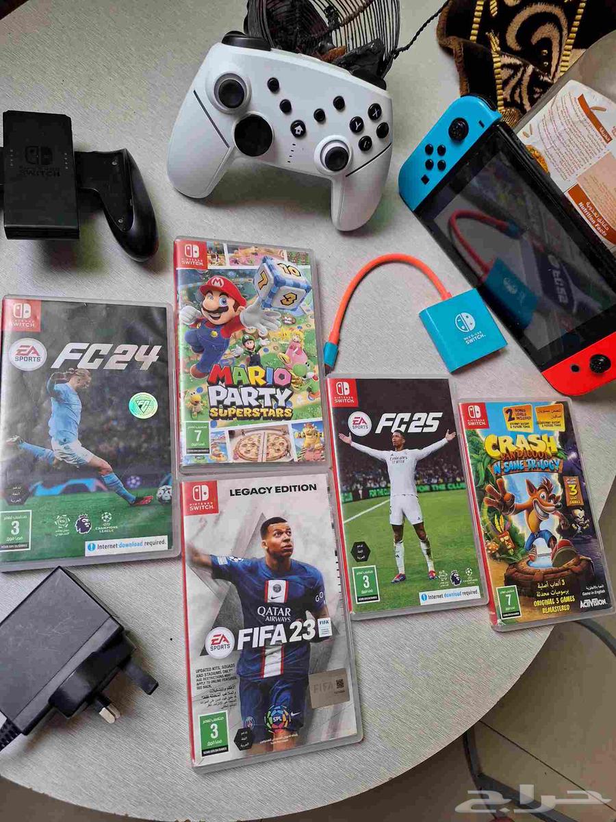 عرض خيالي جهاز نينتندو سويتش نظيف مرة ومعه كثييير ملحقات swi64394937510657112