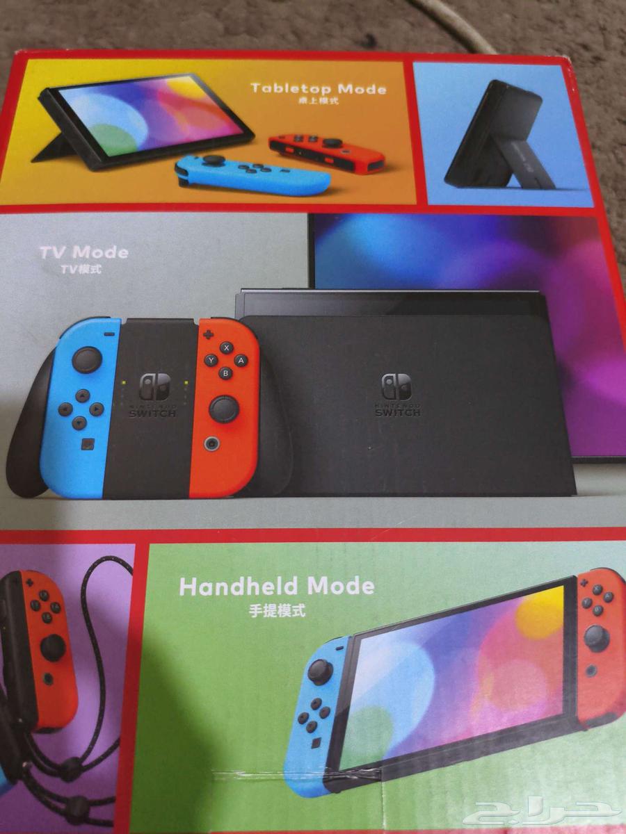 نتيندو سويتش oled مستعمل نضيف مع جميع ملحقاته الصامل يسوم64398437748097111