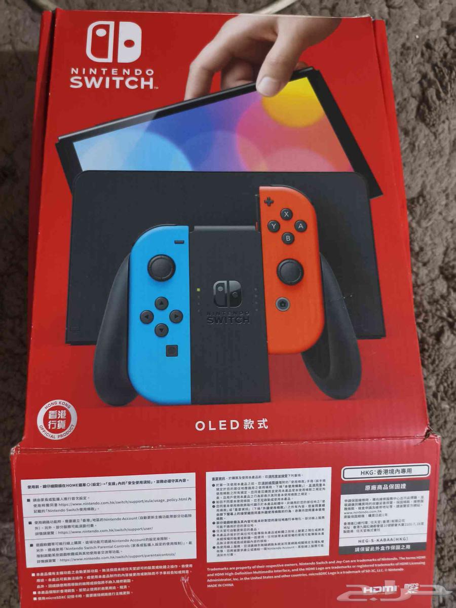 نتيندو سويتش oled مستعمل نضيف مع جميع ملحقاته الصامل يسوم64398437748097113