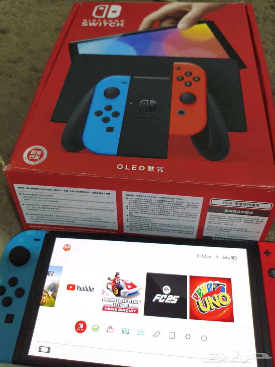 نتيندو سويتش oled مستعمل نضيف مع جميع ملحقاته الصامل يسوم64398437748097110