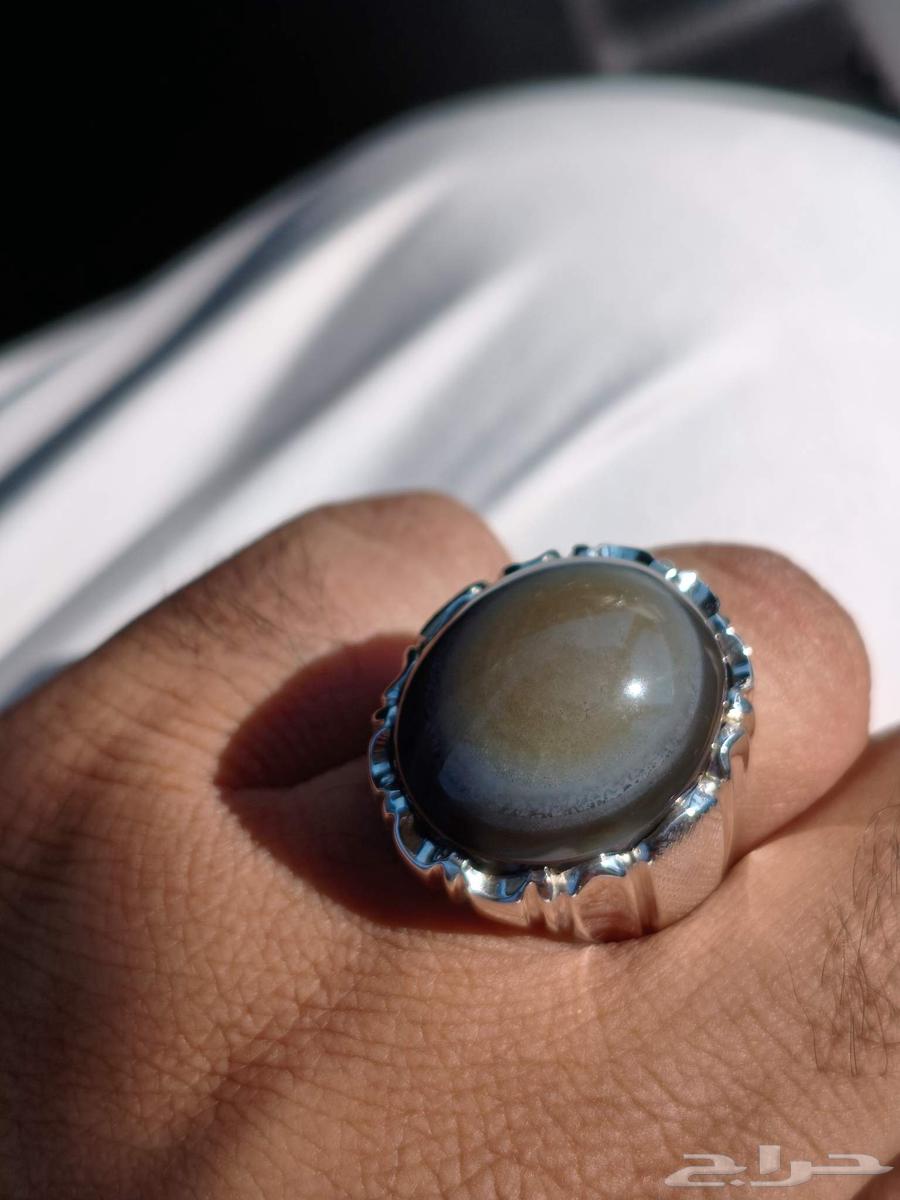 خاتم فضة بحجر العقيق السليماني اليماني64396936126850114