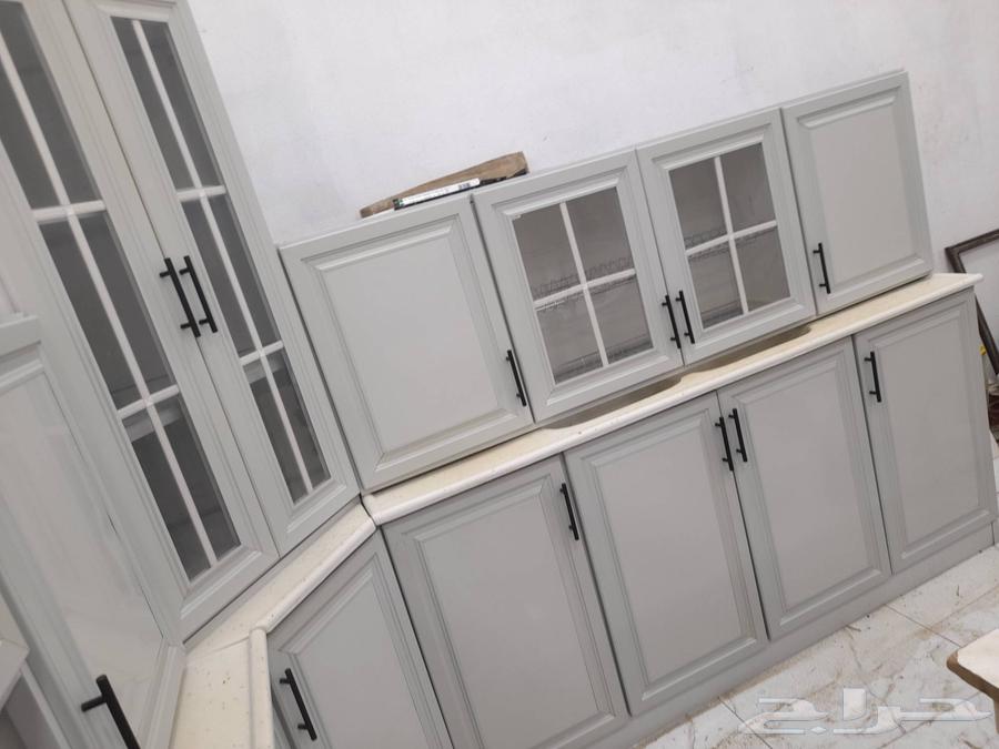 دولاب مطبخ المنيوم صاج مستخدم مجدد نظيف 6متر64401216457731110