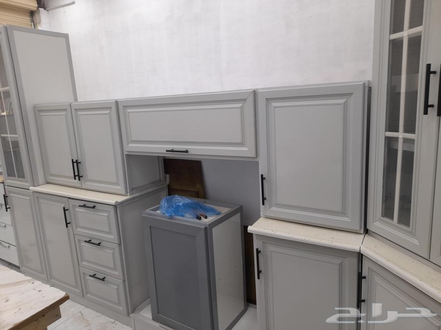 دولاب مطبخ المنيوم صاج مستخدم مجدد نظيف 6متر64401216457731111