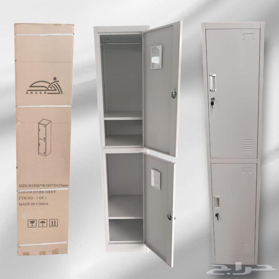 Practical and durable Chinese steel cabinet in elegant light and dark gray color64467059575555110