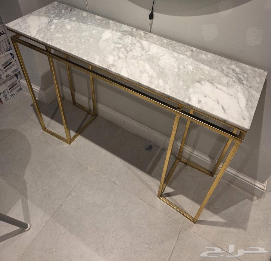 طاولة مدخل رخام طبيعي مع حديد ذهبي64465212030978110