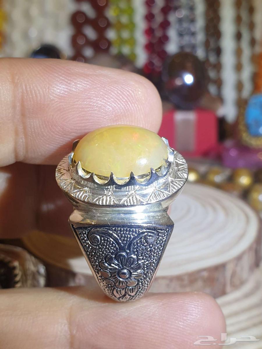 خاتم اوبال إثيوبي عسلي فاير جميل ولون مميز64466291609731114