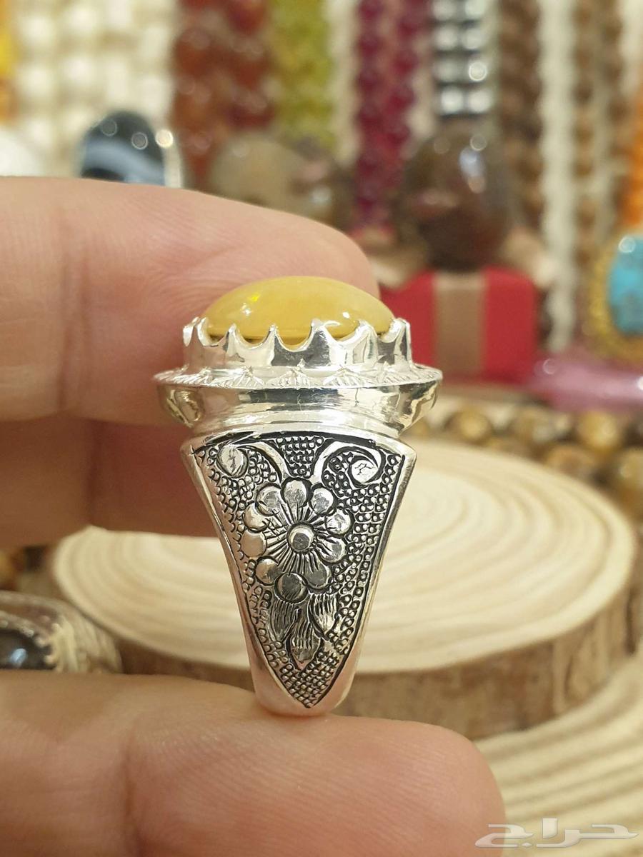 خاتم اوبال إثيوبي عسلي فاير جميل ولون مميز64466291609731113