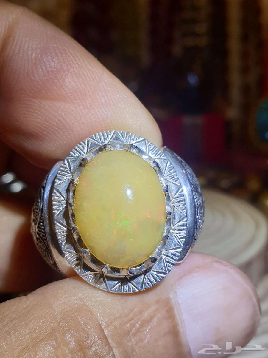 خاتم اوبال إثيوبي عسلي فاير جميل ولون مميز64466291609731112