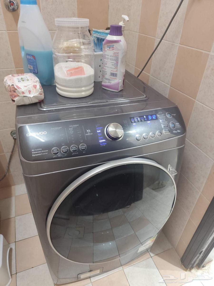 غسالة ومجفف ملابس دايو 15 كيلو نظيف للبيع ب 1200 شراء440064464493122691111