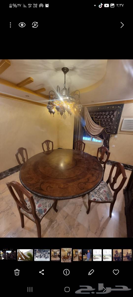 طاولة طعام بدون كراسي و بوفية انتيك خشب ماليزي64470416101379112